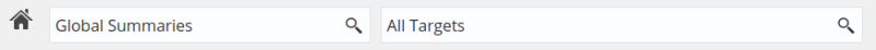 Home button and two Target Selector drop-down menus, Global
Summaries and All Targets.