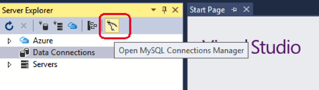 Opening the MySQL Connections Manager Dialog