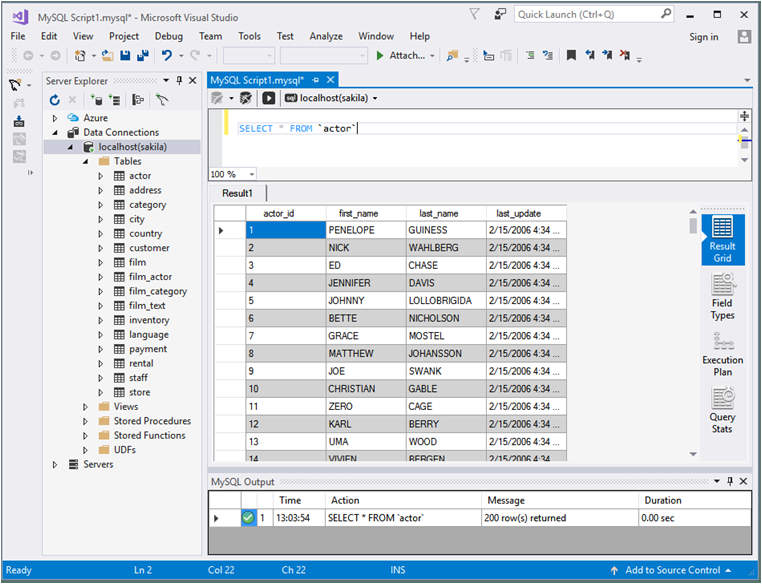 MySQL SQL Editor - Query
